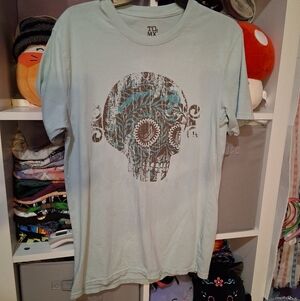 Pale Mint Skull Graphic Short Sleeve Tee